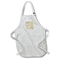 Apron - Jesus Loves You positive Christian text of yellow color on white Alexis Design - Religion