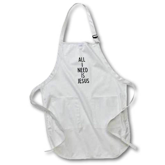 Apron - All I Need Is Jesus Christian Sayings 3dRose - Rosette - Christian Sayings