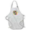 Apron - Retro Color Jesus Loves You Design Christian Library Prints 3dRose - Rosette - Christian Library