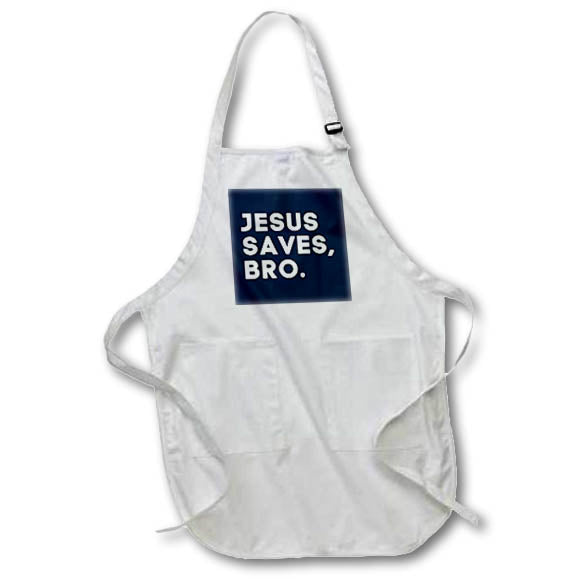 Apron - Jesus Saves BRO Christian Library Prints 3dRose - Rosette - Christian Library