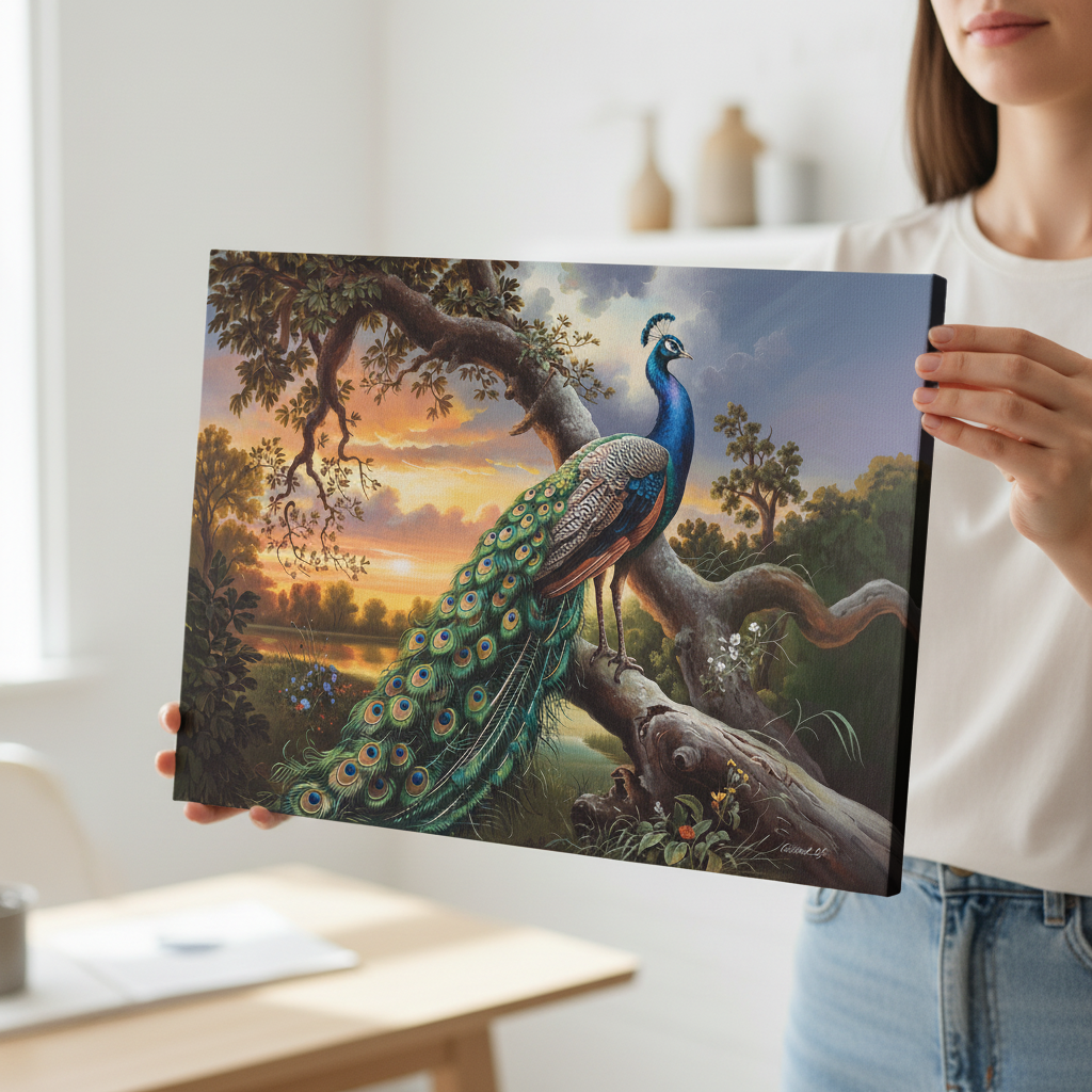 Beautiful Peacock canvas art print - a classic and elegant statement, Peacock art