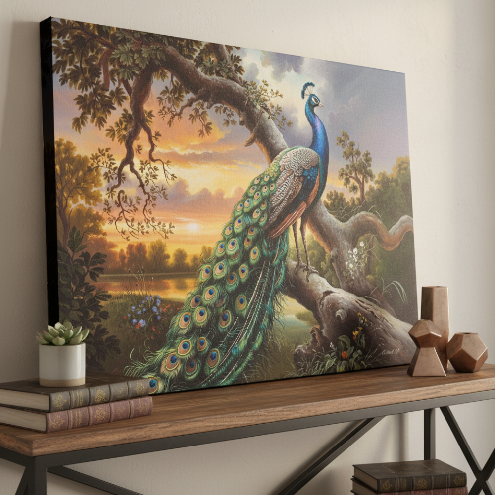 Beautiful Peacock canvas art print - a classic and elegant statement, Peacock art