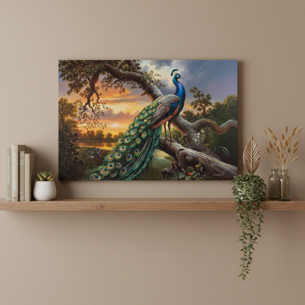 Beautiful Peacock canvas art print - a classic and elegant statement, Peacock art