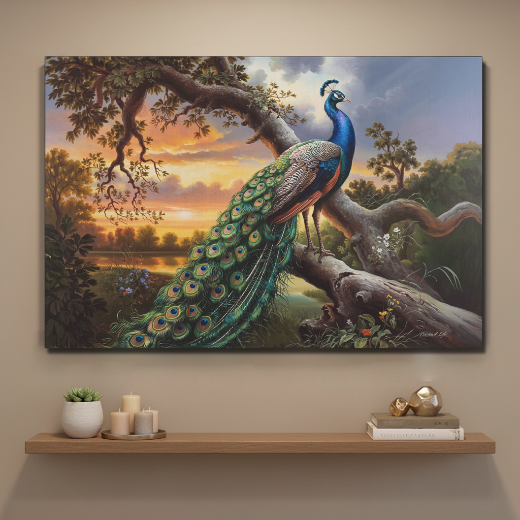 Beautiful Peacock canvas art print - a classic and elegant statement, Peacock art