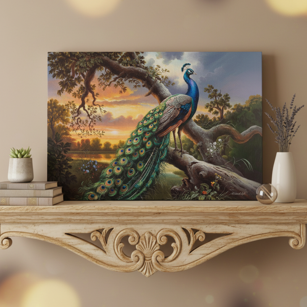 Beautiful Peacock canvas art print - a classic and elegant statement, Peacock art
