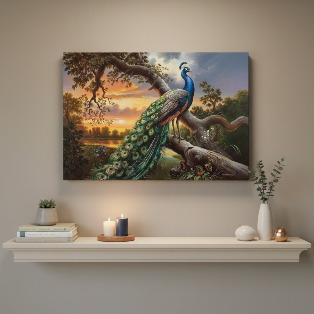 Beautiful Peacock canvas art print - a classic and elegant statement, Peacock art