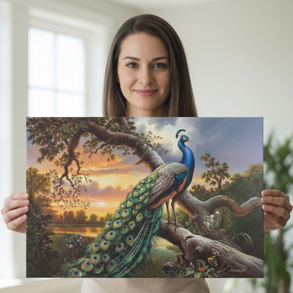 Beautiful Peacock canvas art print - a classic and elegant statement, Peacock art