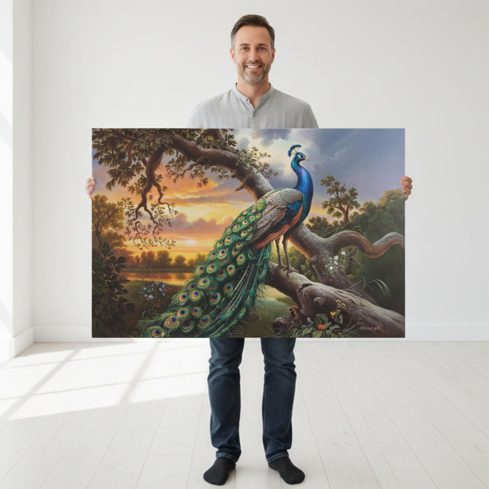 Beautiful Peacock canvas art print - a classic and elegant statement, Peacock art