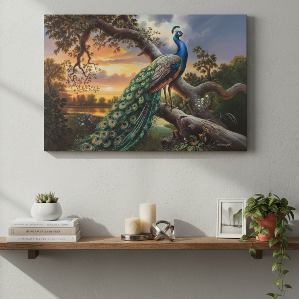Beautiful Peacock canvas art print - a classic and elegant statement, Peacock art