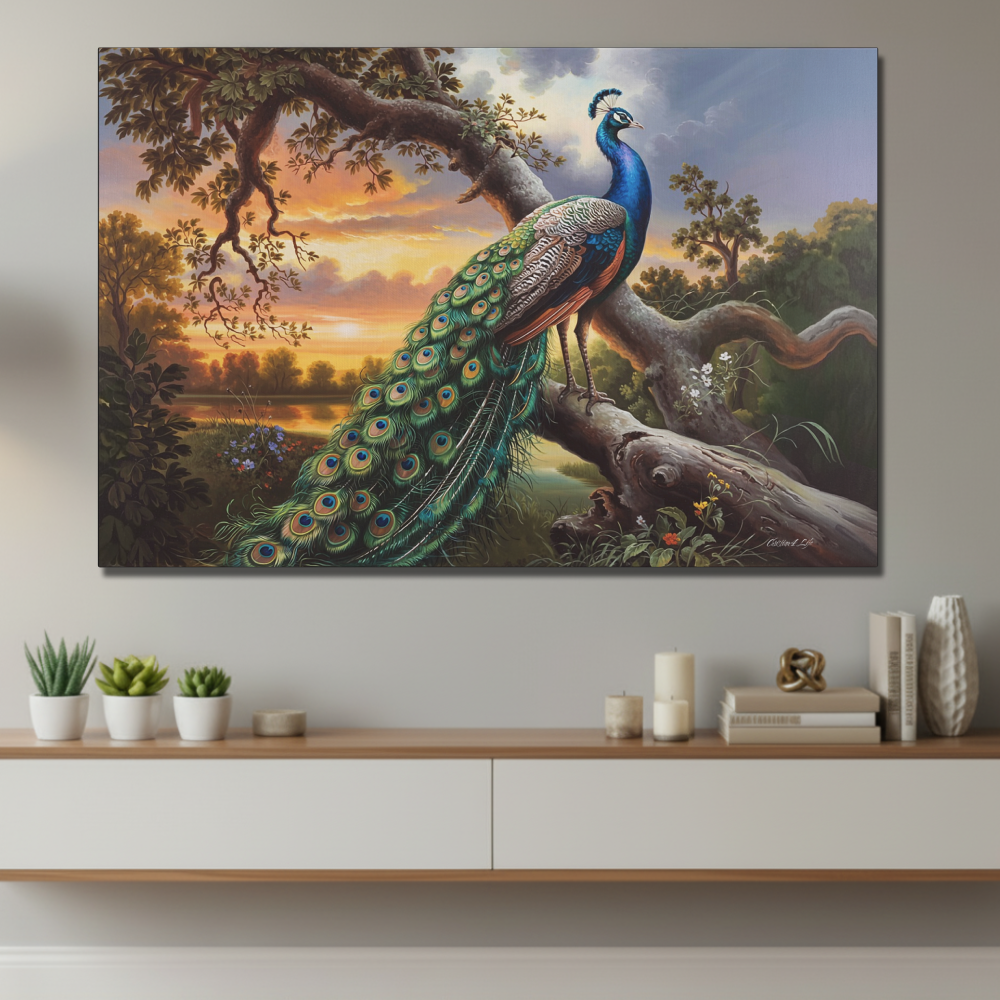 Beautiful Peacock canvas art print - a classic and elegant statement, Peacock art
