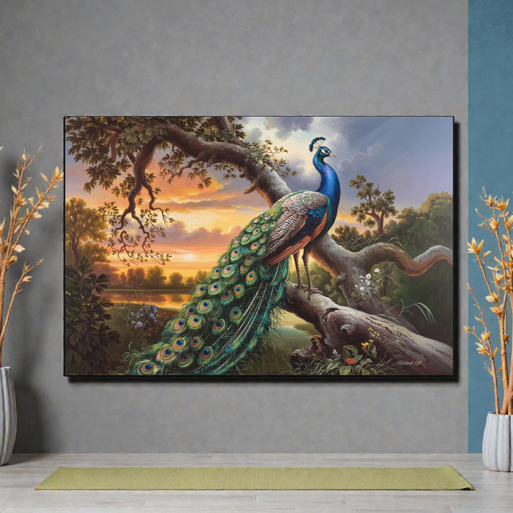 Beautiful Peacock canvas art print - a classic and elegant statement, Peacock art