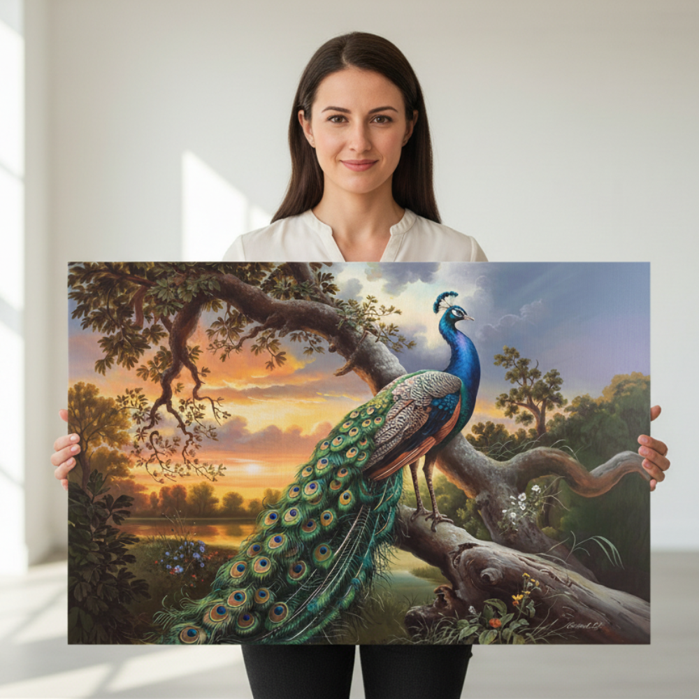 Beautiful Peacock canvas art print - a classic and elegant statement, Peacock art