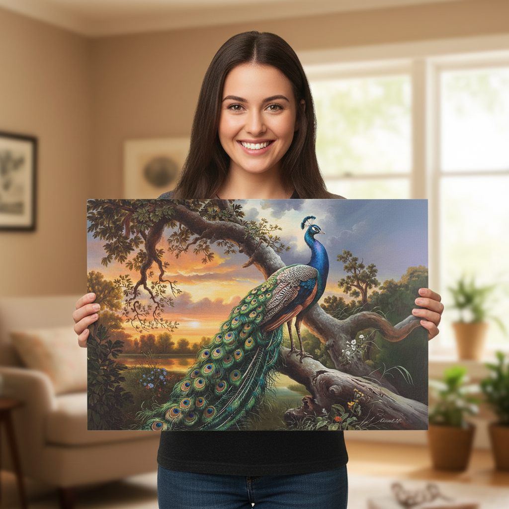 Beautiful Peacock canvas art print - a classic and elegant statement, Peacock art