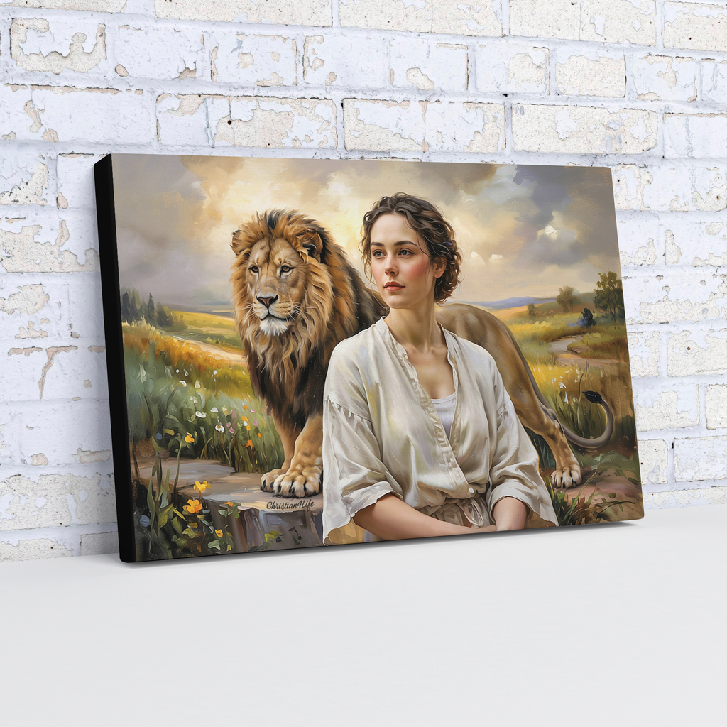 "Behind every Christian woman is the Lion of Judah." - Gallery Wrapped Canvas