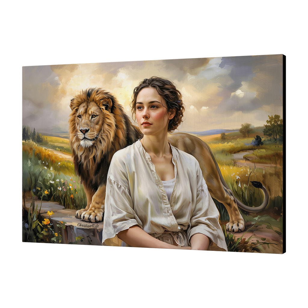 "Behind every Christian woman is the Lion of Judah." - Gallery Wrapped Canvas