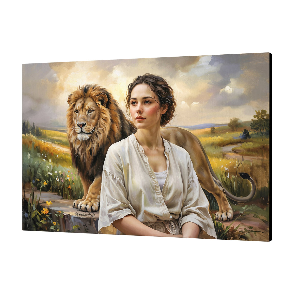 "Behind every Christian woman is the Lion of Judah." - Gallery Wrapped Canvas