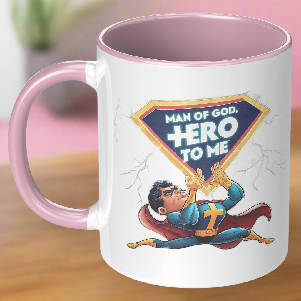 Christian Mug "Man of God, Hero to me", A Gift for the God-Fearing Hero in Your Life