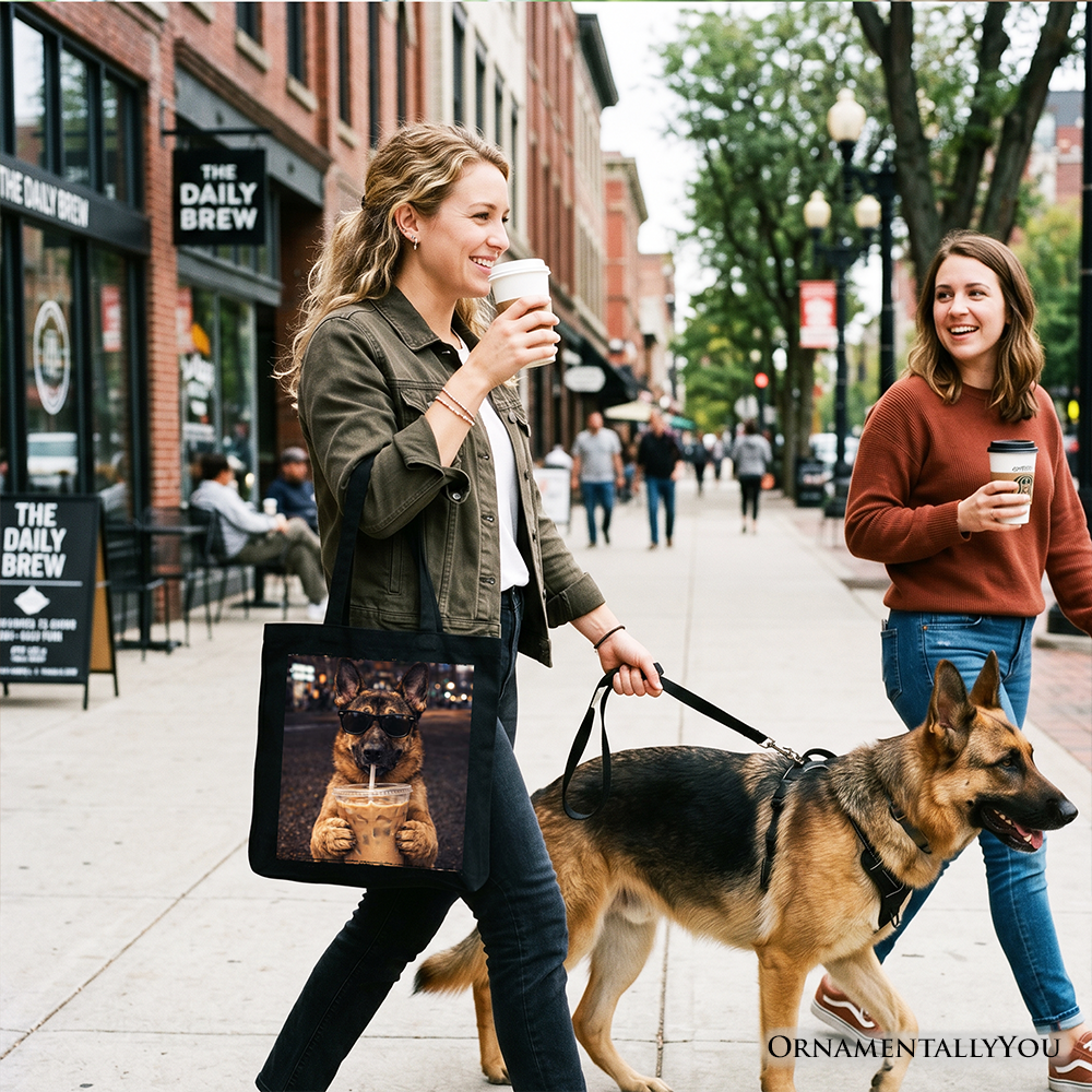 German Shepherd Coffee Tote Bag, Funny Dog Parents Gift Shopper