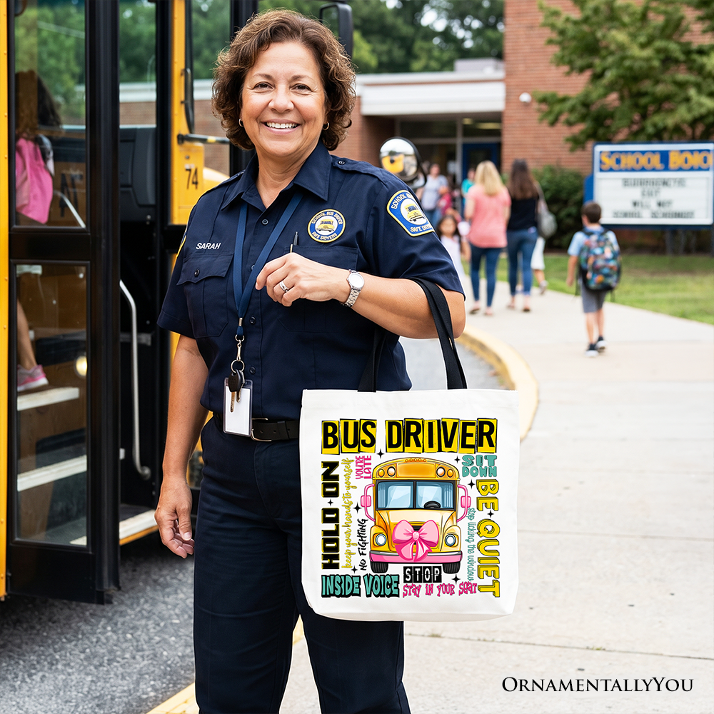 School Bus Driver Tote Bag, Funny Back to School Occupation Gift Shopper