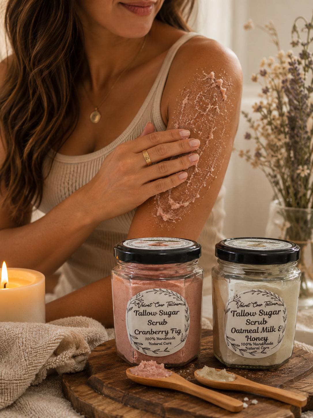 Organic Sugar-Scrub Exfoliating Body Scrub Moisturizing, All-Natural Skincare  Glowing  Smooth Skin  Handmade Scrub for Dry dull Skin