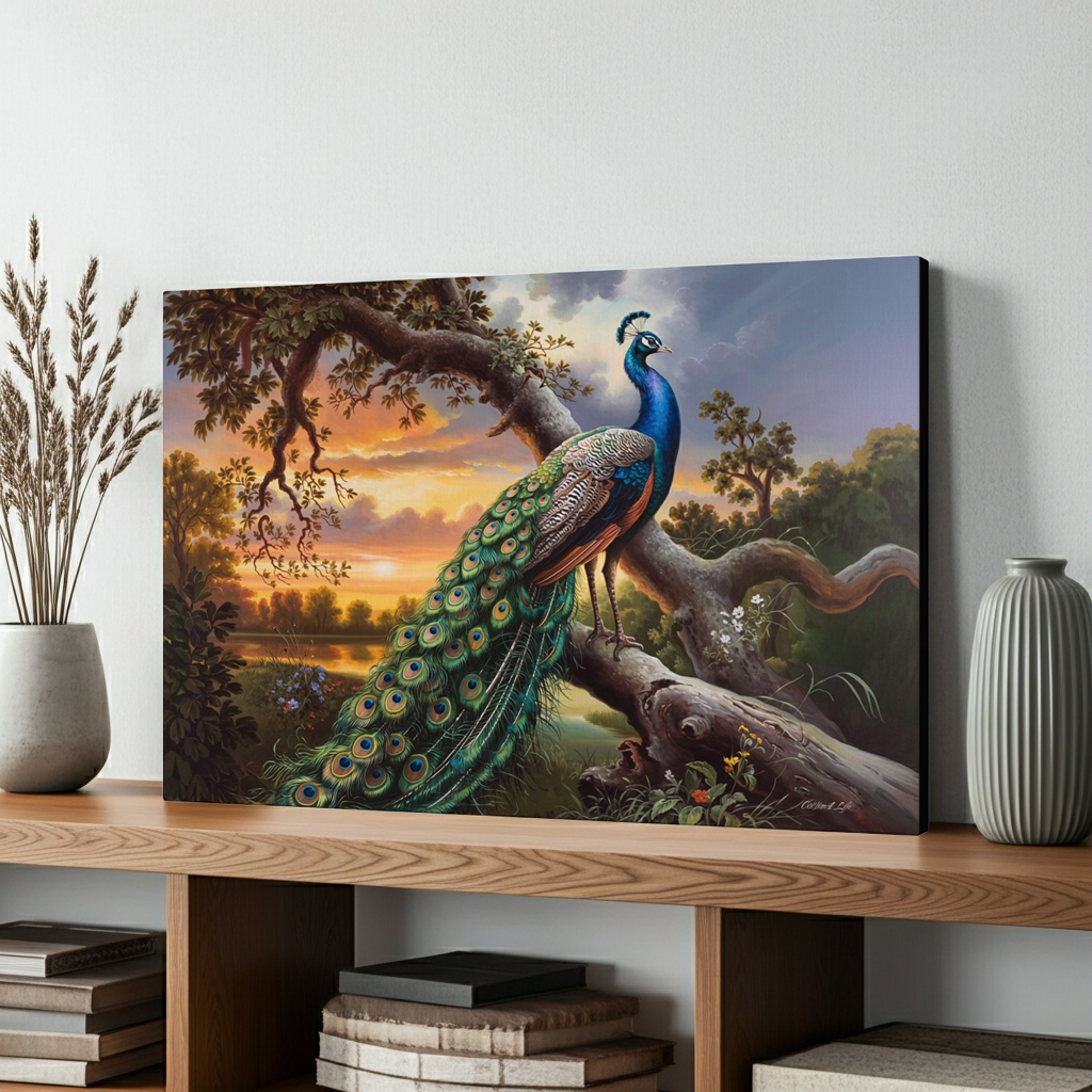 Beautiful Peacock canvas art print - a classic and elegant statement, Peacock art