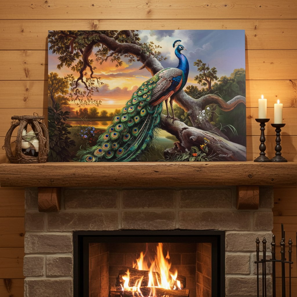 Beautiful Peacock canvas art print - a classic and elegant statement, Peacock art