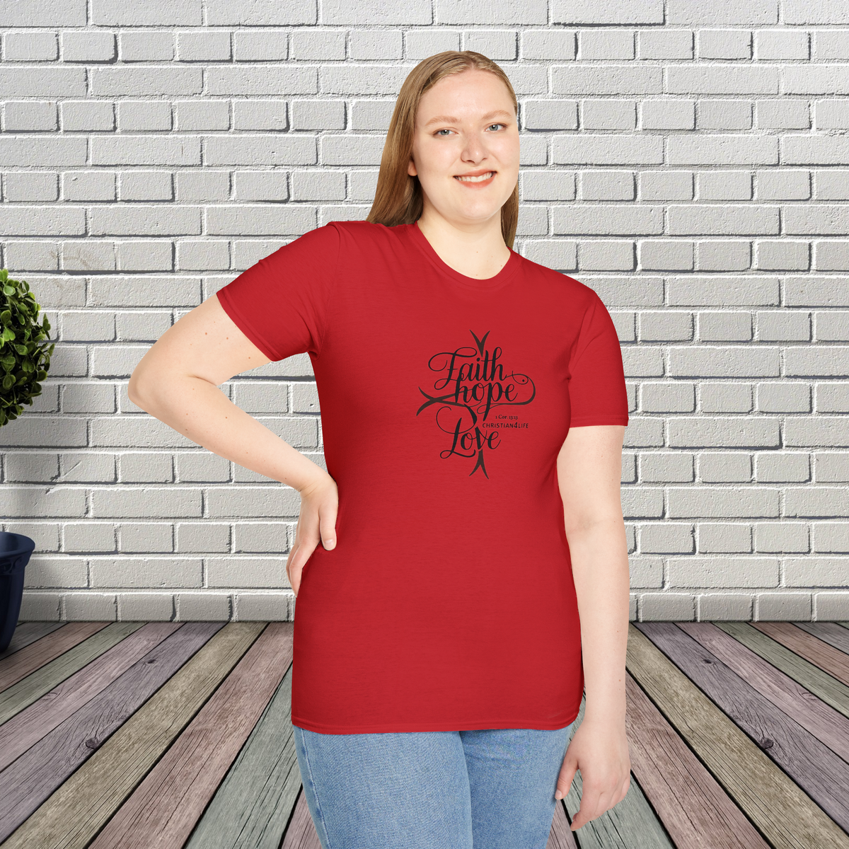 "Faith, Hope, Love" Unisex Christian Cotton Softstyle T-Shirt