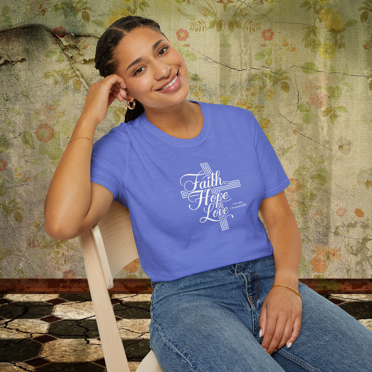 Unisex "Faith, Hope, Love" Christian Cotton Softstyle T-Shirt
