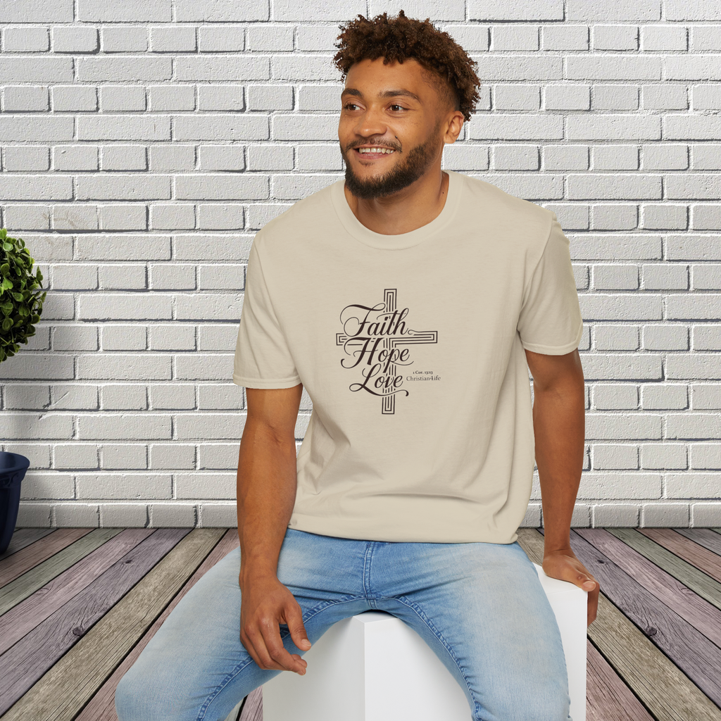 Unisex "Faith, Hope, Love" Christian Cotton Softstyle T-Shirt