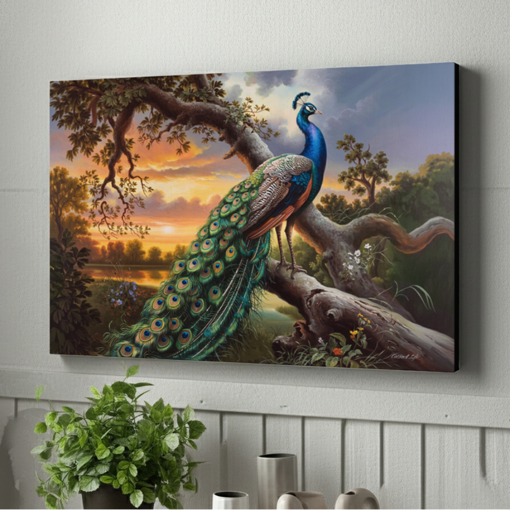 Beautiful Peacock canvas art print - a classic and elegant statement, Peacock art