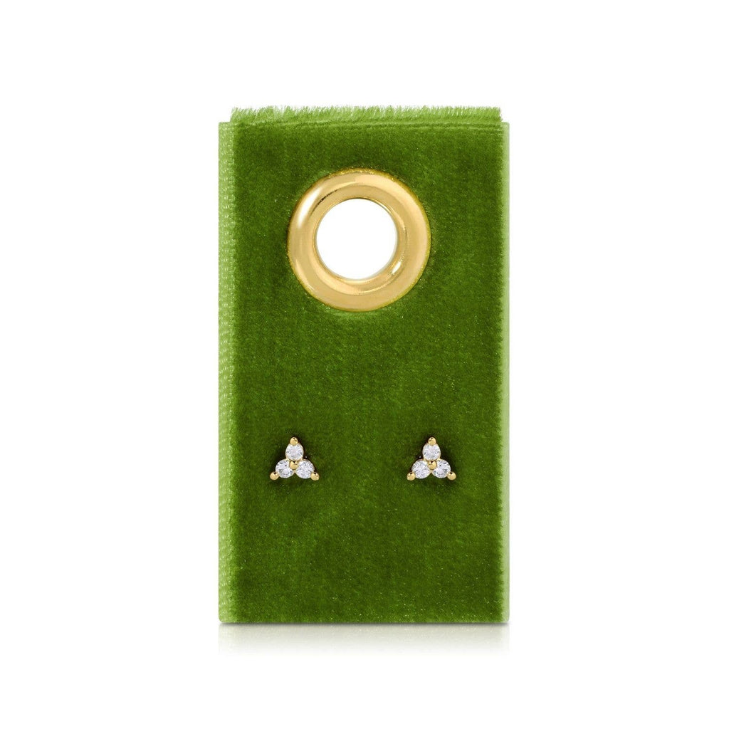 Triple Cluster Studs on Velvet Tag
