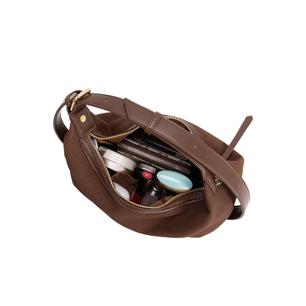 Lilith Gray Vegan Suede Top Handle Bag