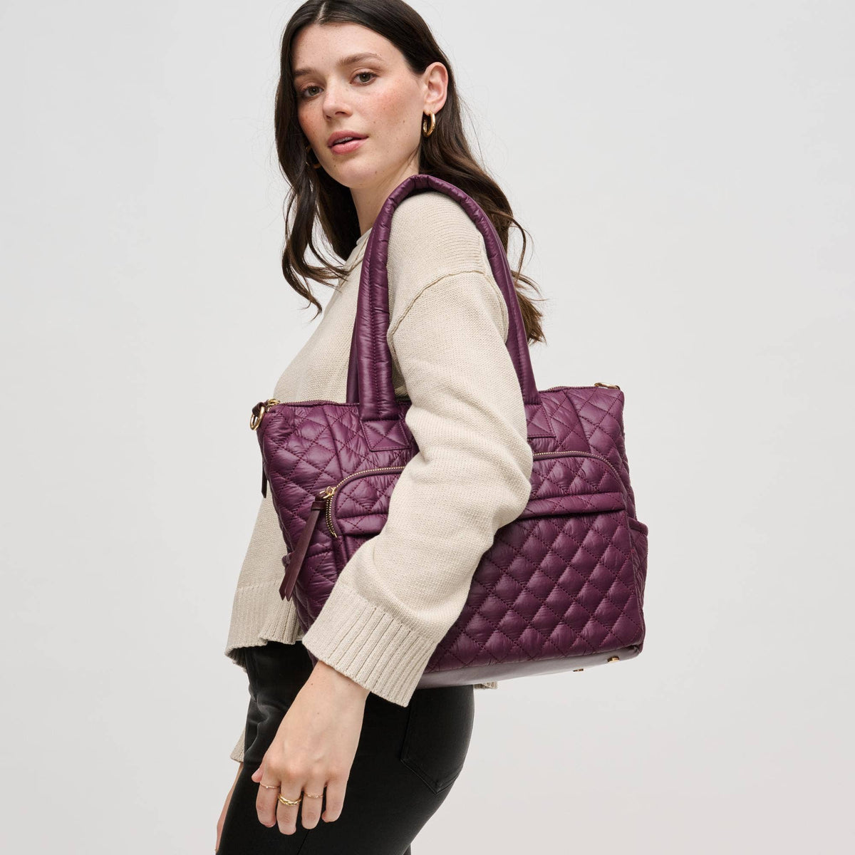 Jayna Quilted Nylon Tote