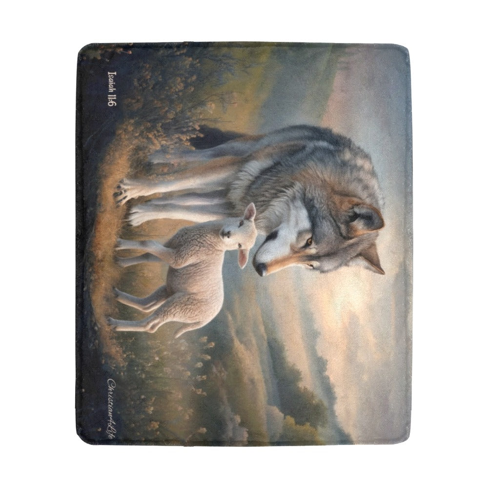 Wolf and Lamb-Isaiah 11:6 -Ultra-Soft Micro Fleece Blanket (multiple sizes)