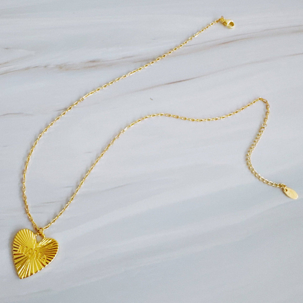 Golden Glow Mama Heart Necklace