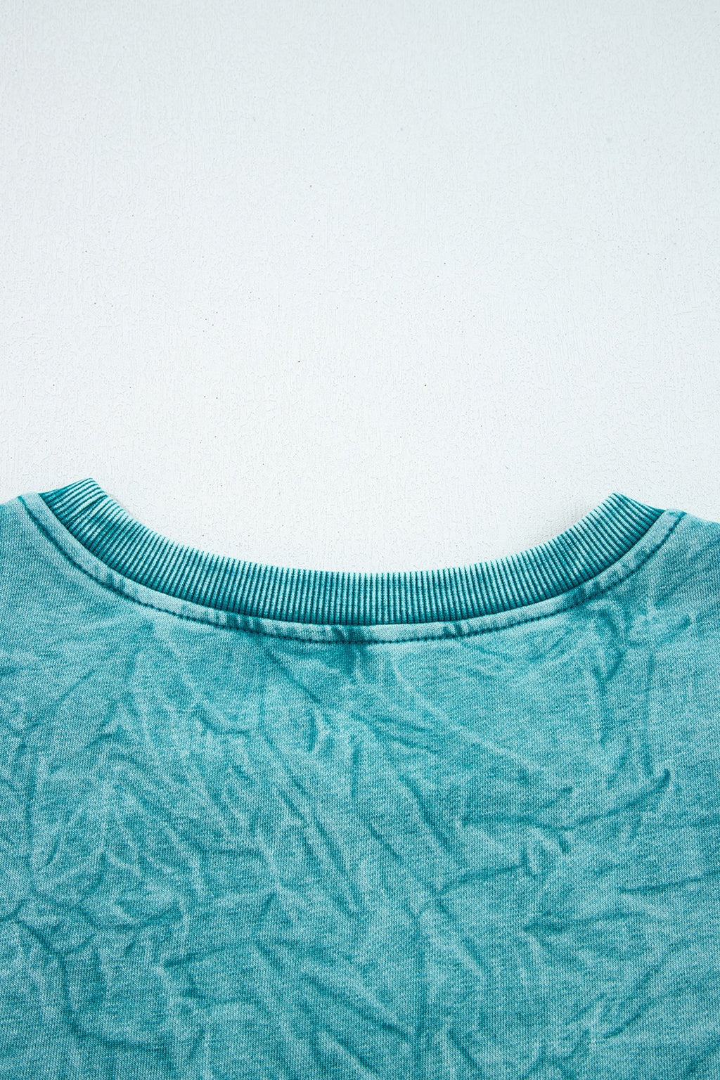 High-rise saved by grace Letter Embroidery Mineral Wash Loose Sweatshirt