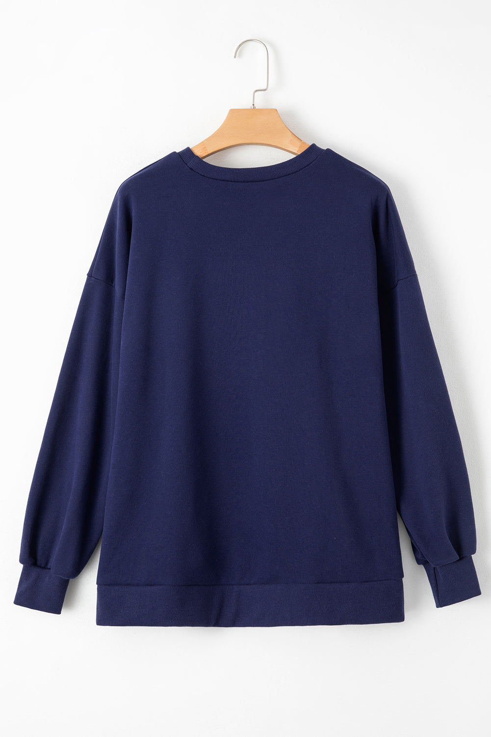 Sea Green Solid Fleece Lined Drop Shoulder High Low Sweatshirt