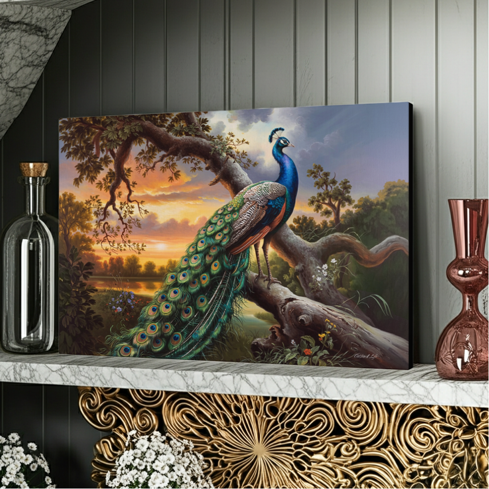 Beautiful Peacock canvas art print - a classic and elegant statement, Peacock art