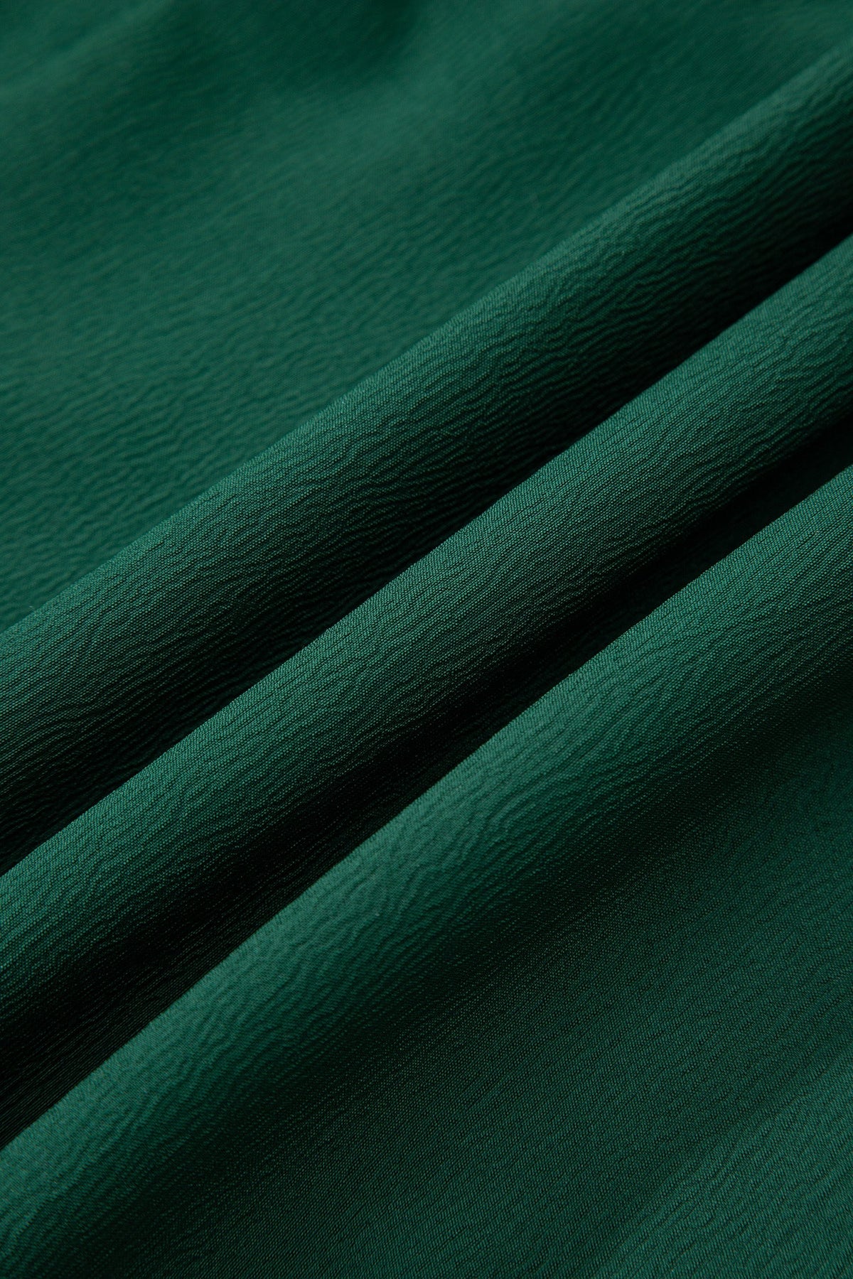 Blackish Green Solid Long Sleeve Button V Neck Tiered Maxi Dress