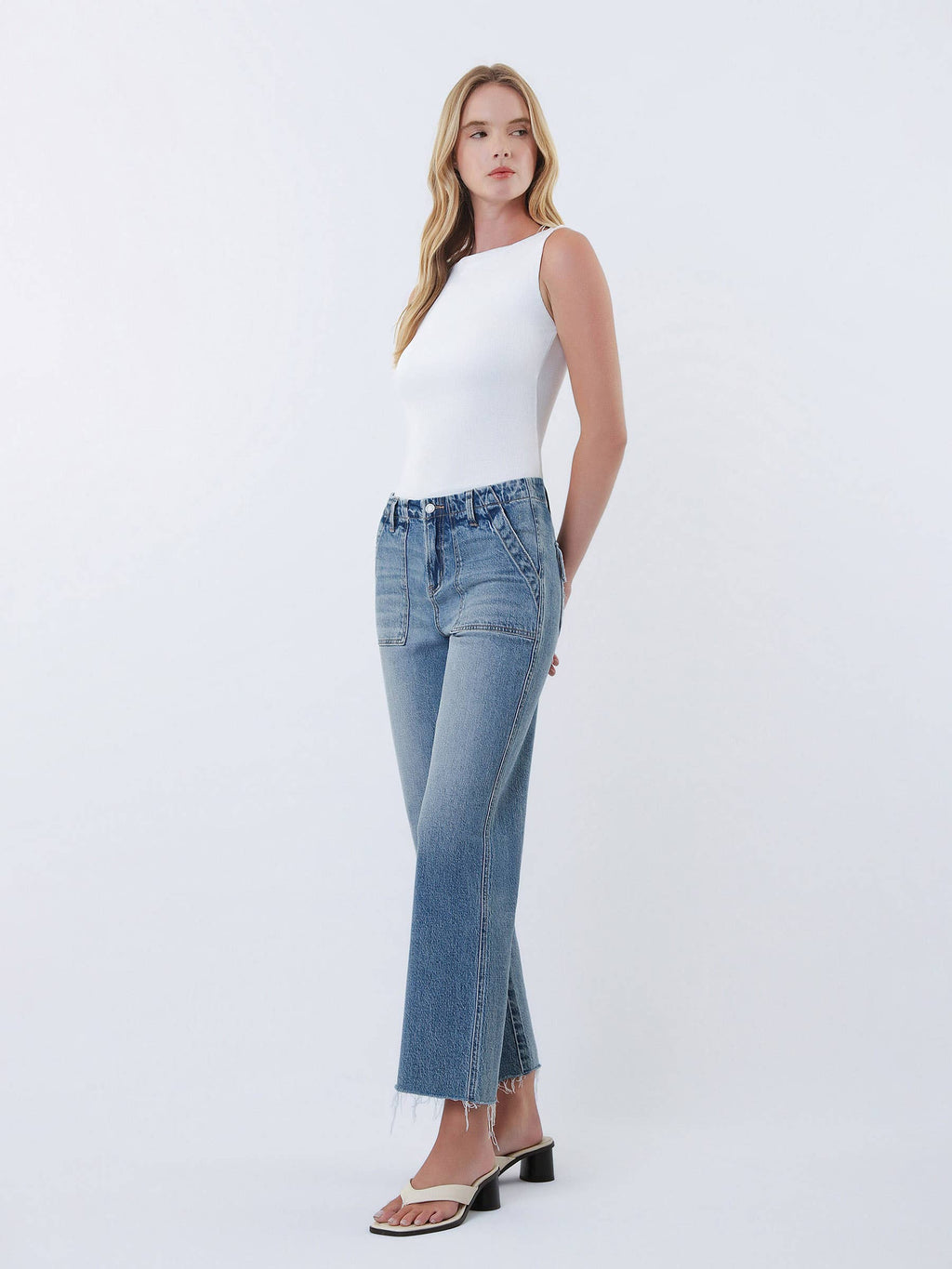 Aileeah High Rise Patch Pocket Jeans
