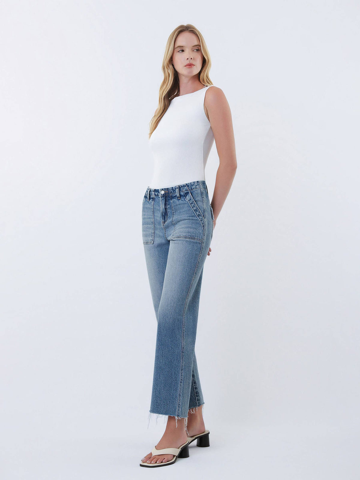 Aileeah High Rise Patch Pocket Jeans