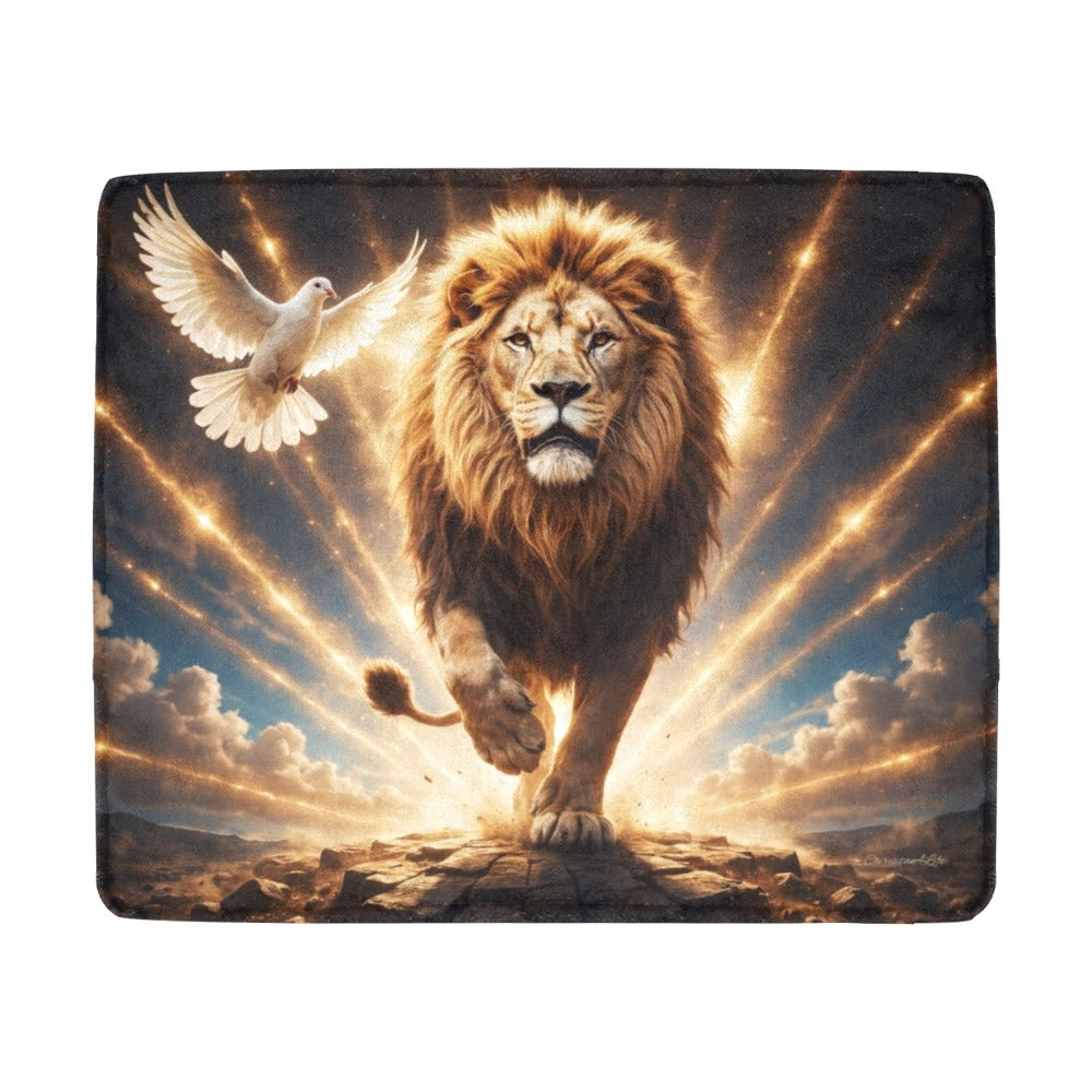 Lion of Judah, Holy Spirit, Clouds and Golden Rays -Ultra-Soft Micro Fleece Blanket (4 sizes)