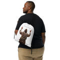 "Jesus Has My Back" Drawstring bag  15″ × 17″ (white)