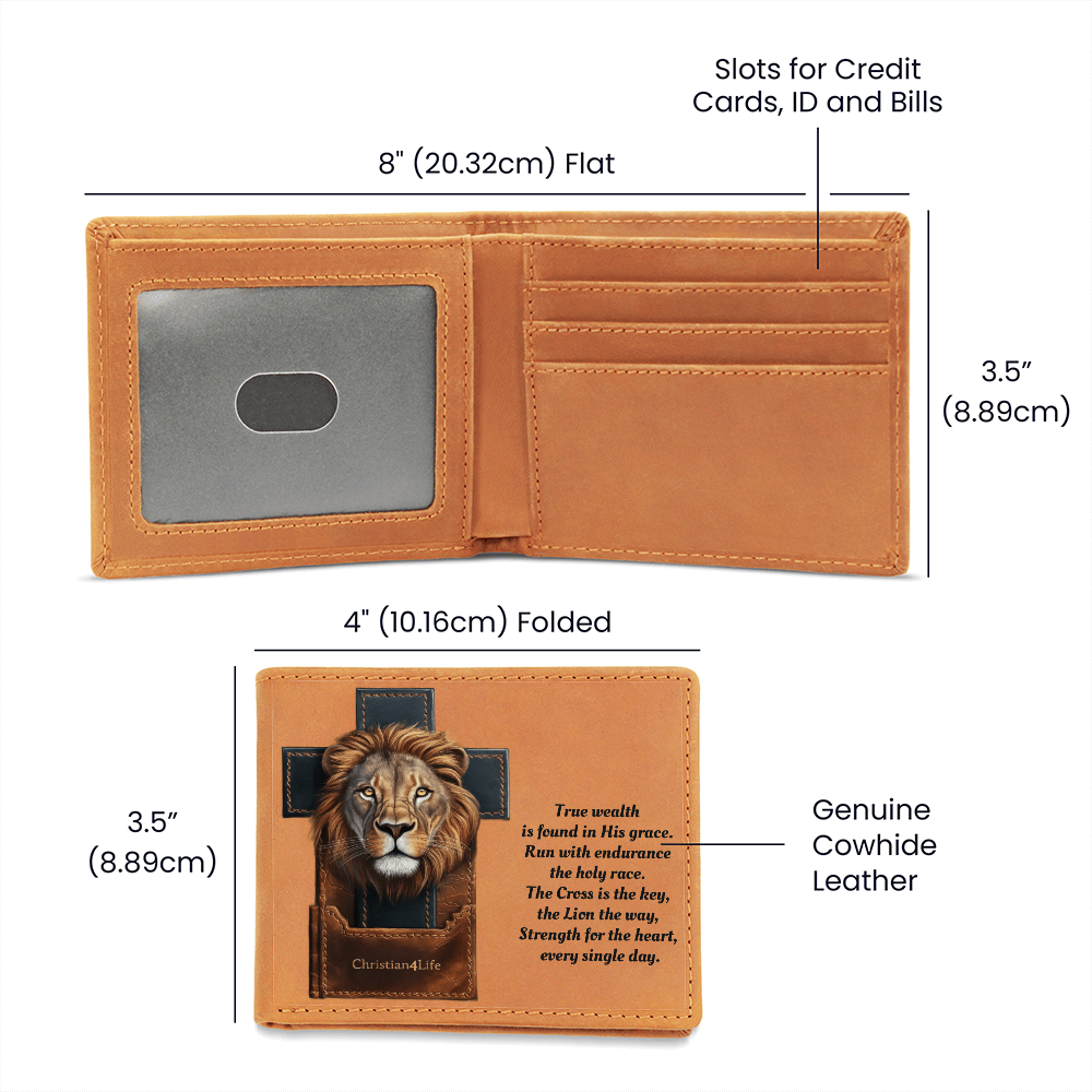 The Endurance Bifold, Lion's Legacy Christian Leather Wallet