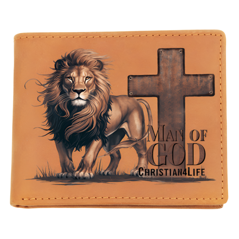 Lion of Judah - Man of God Christian Leather Wallet