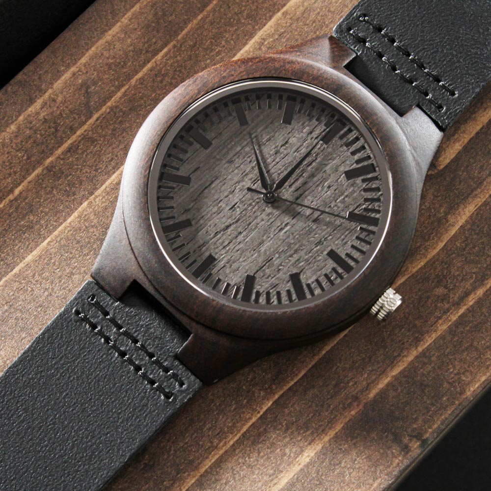 Leading with Love Engraved Wooden Watch