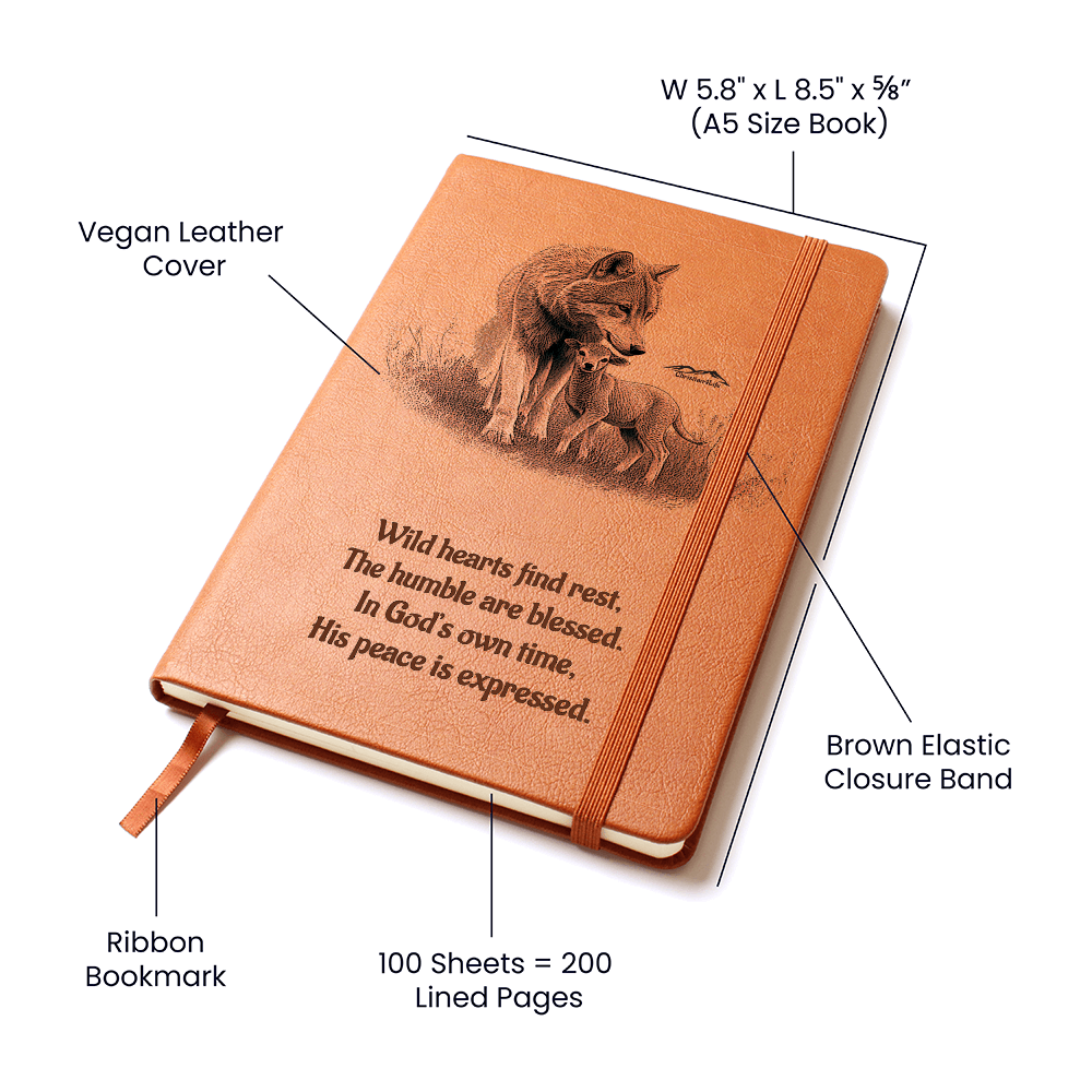 "In God's own time" Christian Journal featuring wolf and lamb inspired by Isaiah 11:6