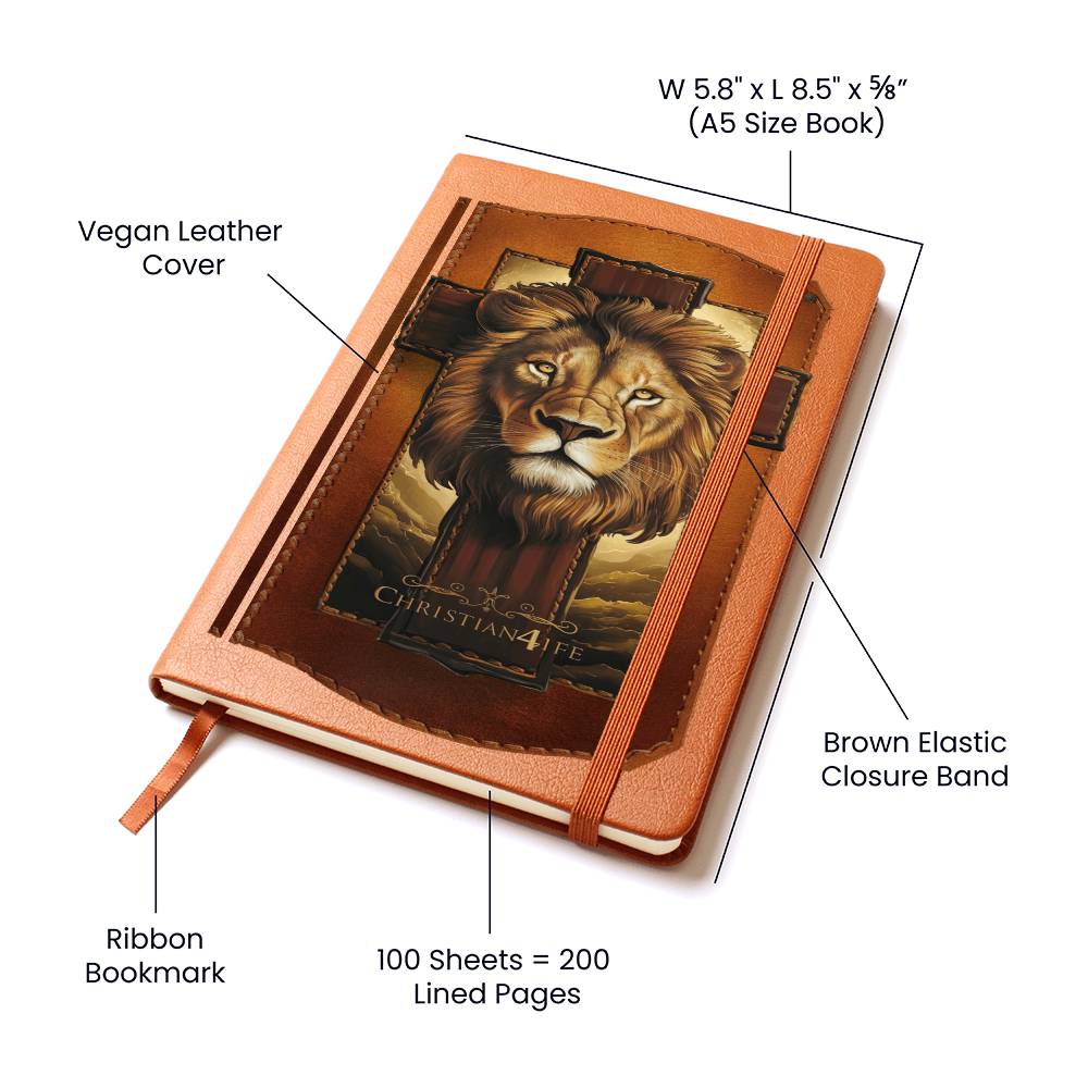 3D Christian4Life Lion of Judah and Cross Graphic Christian Journal