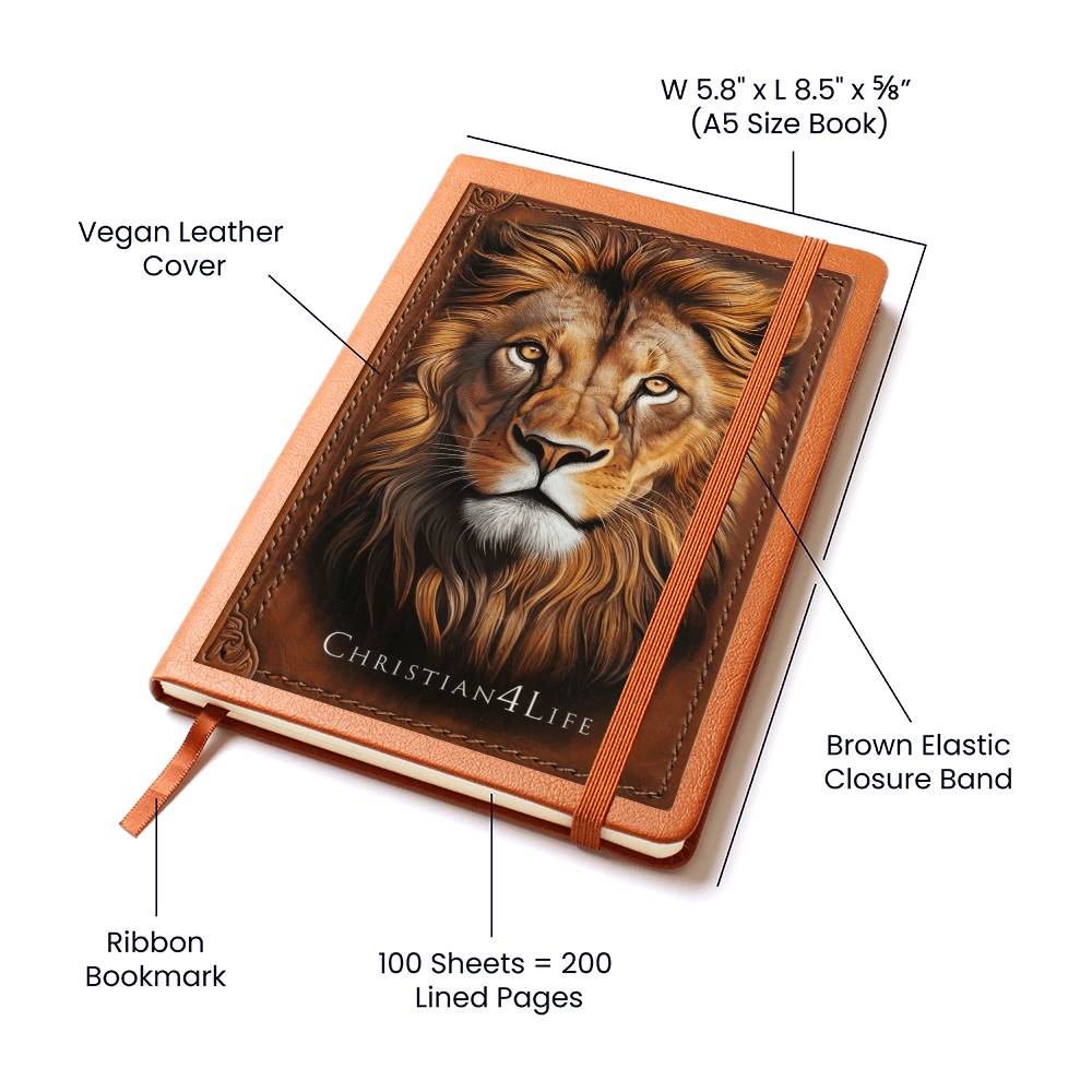 3D Christian4Life Lion of Judah Graphic Christian Journal Notebook (vegan leather)