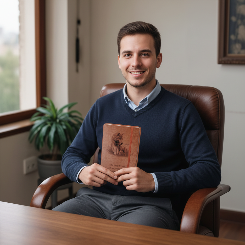 "In God's own time" Christian Journal featuring wolf and lamb inspired by Isaiah 11:6